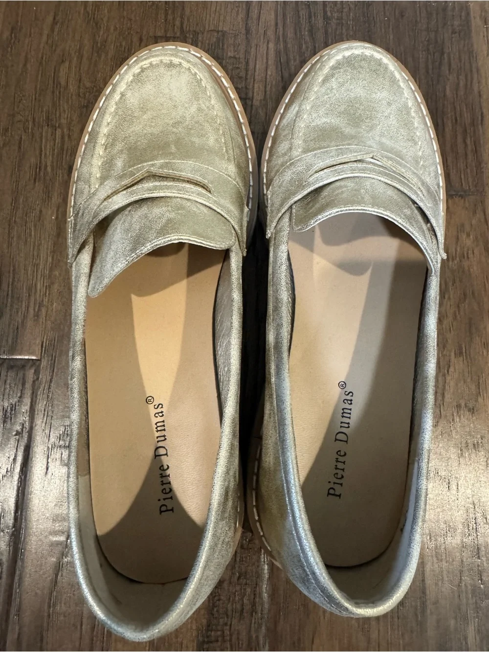 Pierre Dumas Metallic Gold Penny Loafers